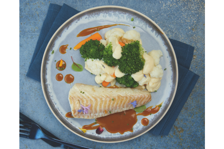 Dos de cabillaud, gratin de légumes d'hiver