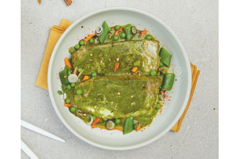 Portion de colin lieu au curry vert
